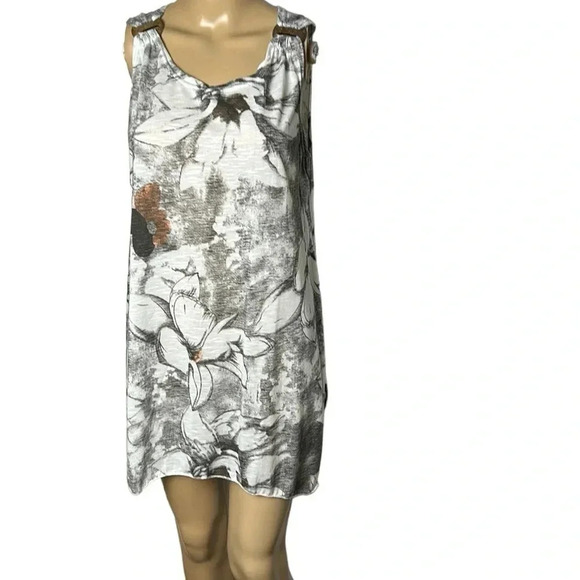 Vintage beach cover,NWT women SM -LG Handkerchief hem,sleeveless,boat neck,wood - Picture 1 of 12